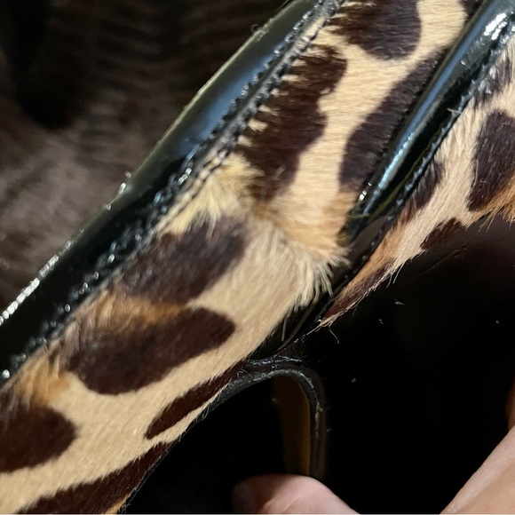 Franco Barbieri Leopard Haircalf Peep-Toe Pump 8 B - Picture 9 of 14